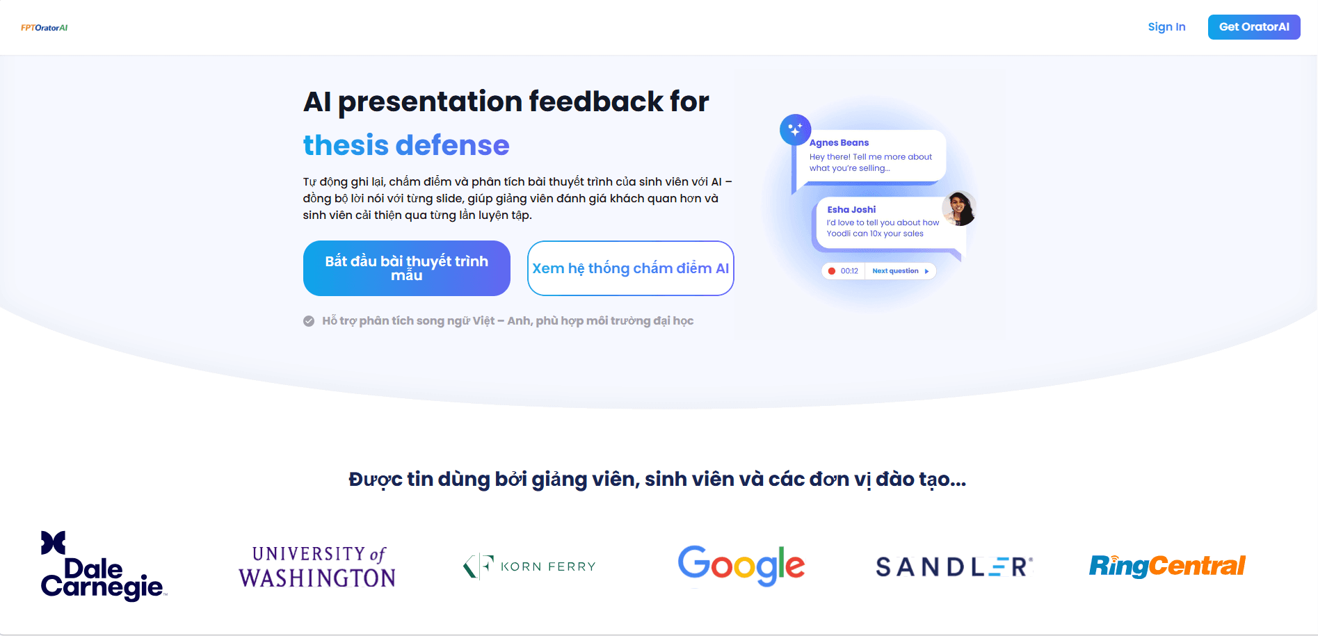 OratorAI – AI Presentation Coach